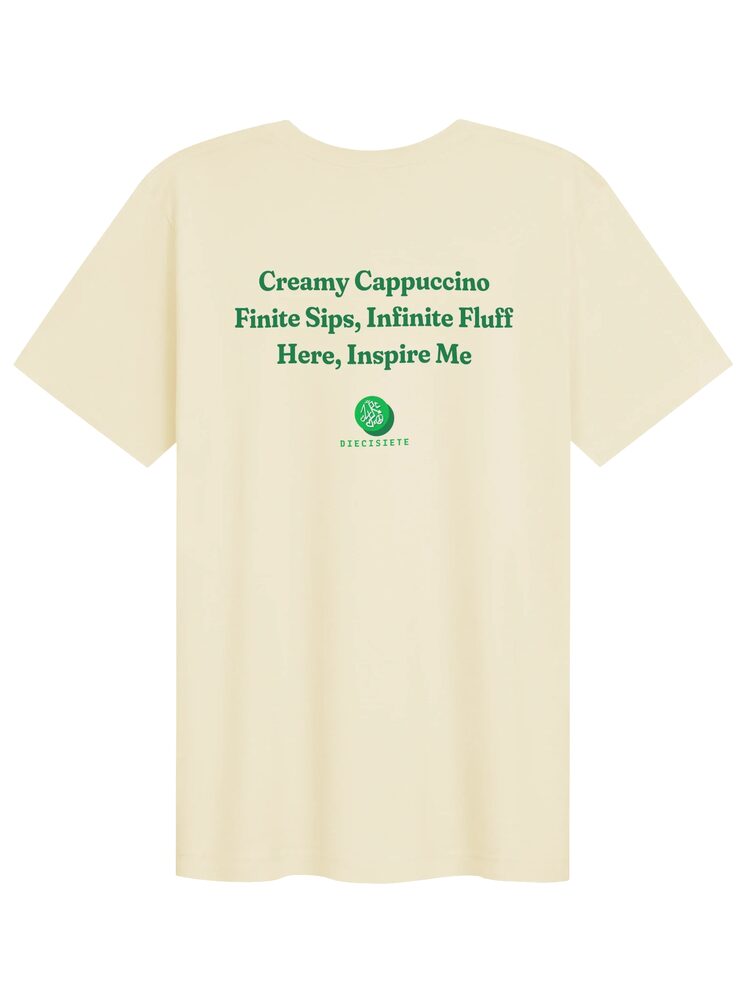 Creamy Cappuccino Green Text Tee, Natural, photo 2
