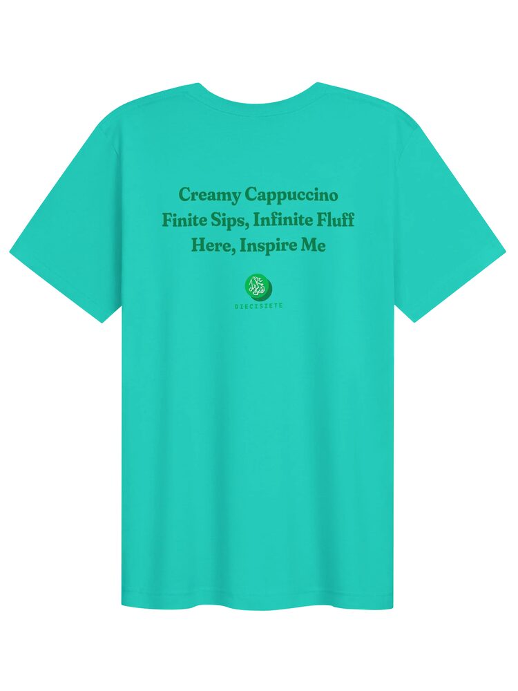 Creamy Cappuccino Green Text Tee, Teal, photo 2