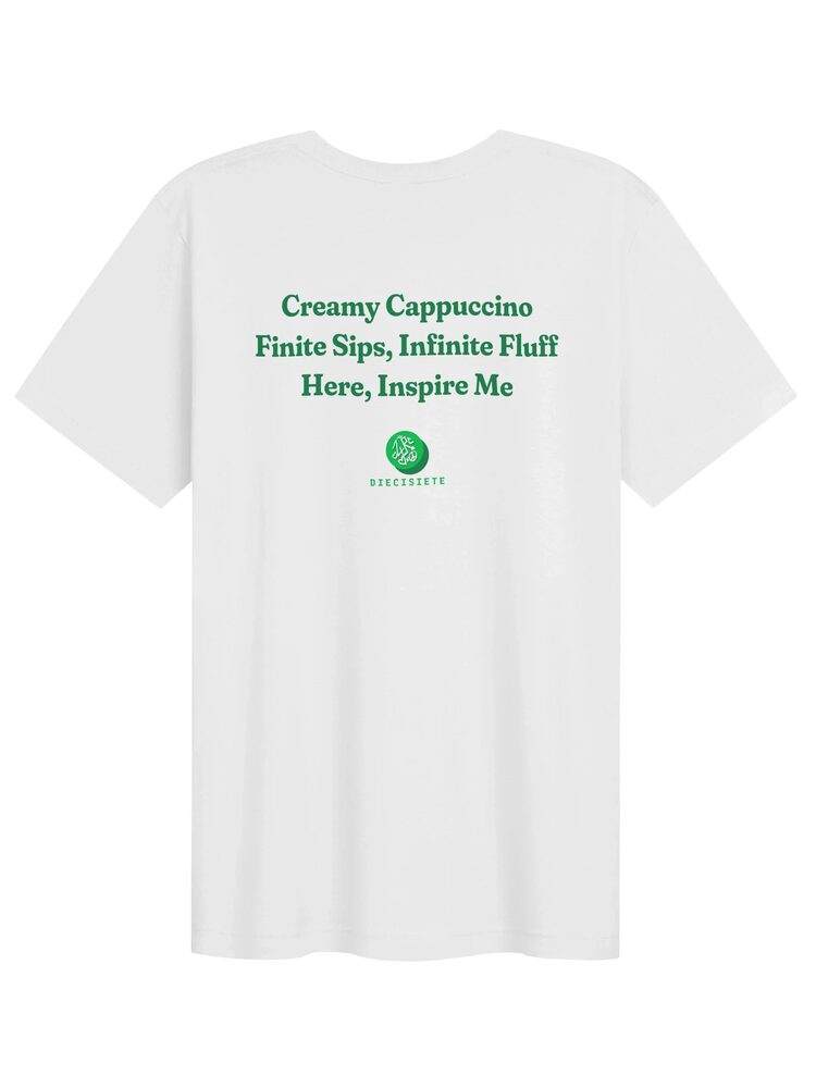 Creamy Cappuccino Green Text Tee, White, photo 2