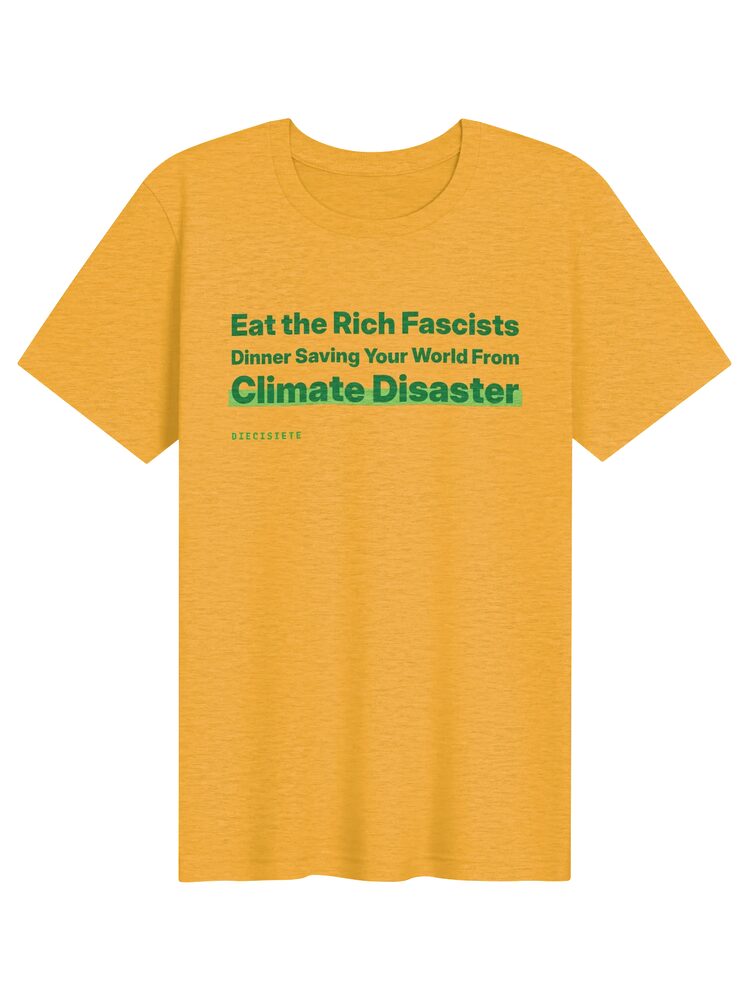 Eat the Rich Fascists T-Shirt, Heather Yellow Gold