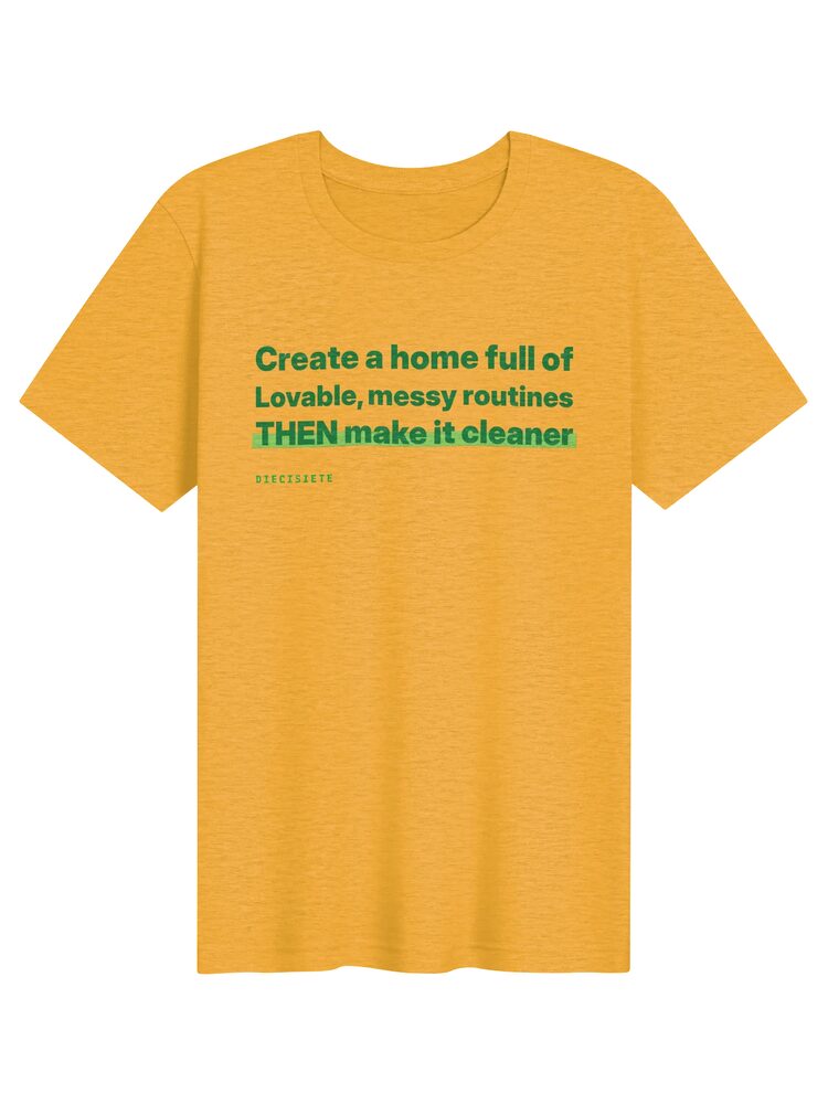 Lovable Messy Routines Tee, Heather Yellow Gold