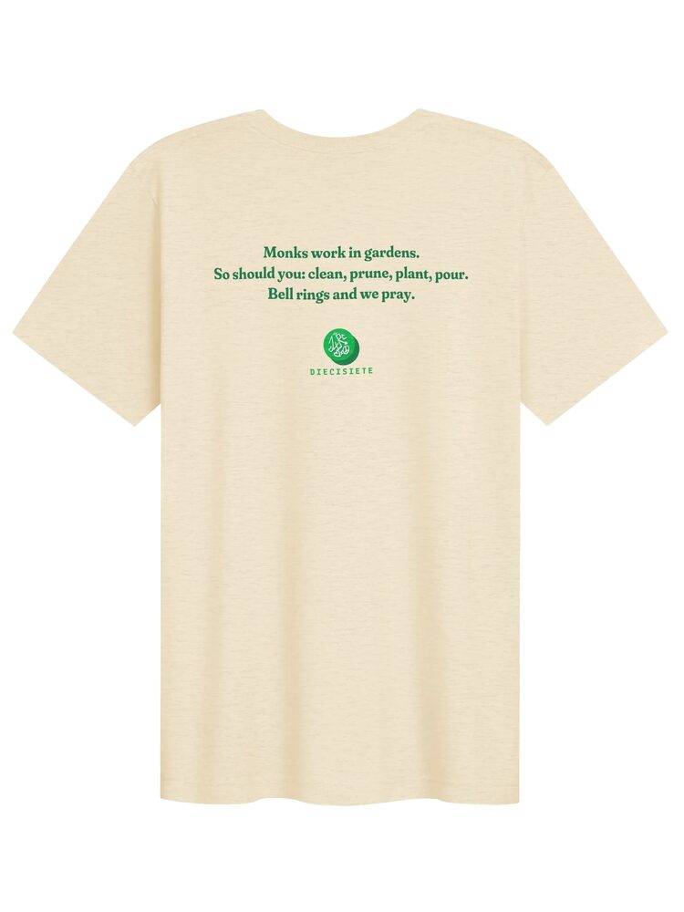 Monks Work in Gardens Tee, Heather Natural, photo 2