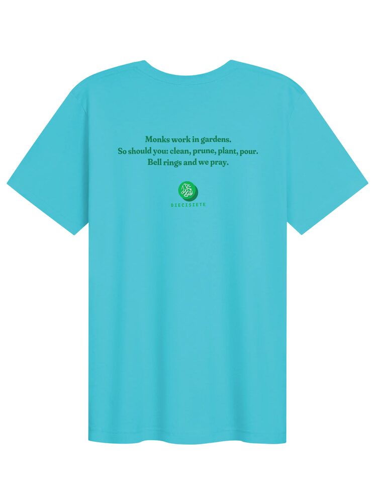Monks Work in Gardens Tee, Turquoise, photo 2