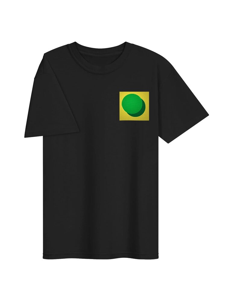ZURC Blank Embroidered T-Shirt YELLOW + GREEN LOGO, Black, photo 3