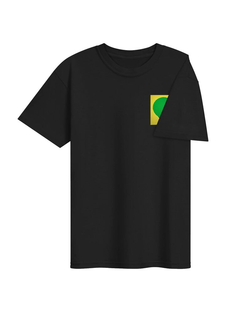 ZURC Blank Embroidered T-Shirt YELLOW + GREEN LOGO, Black, photo 4