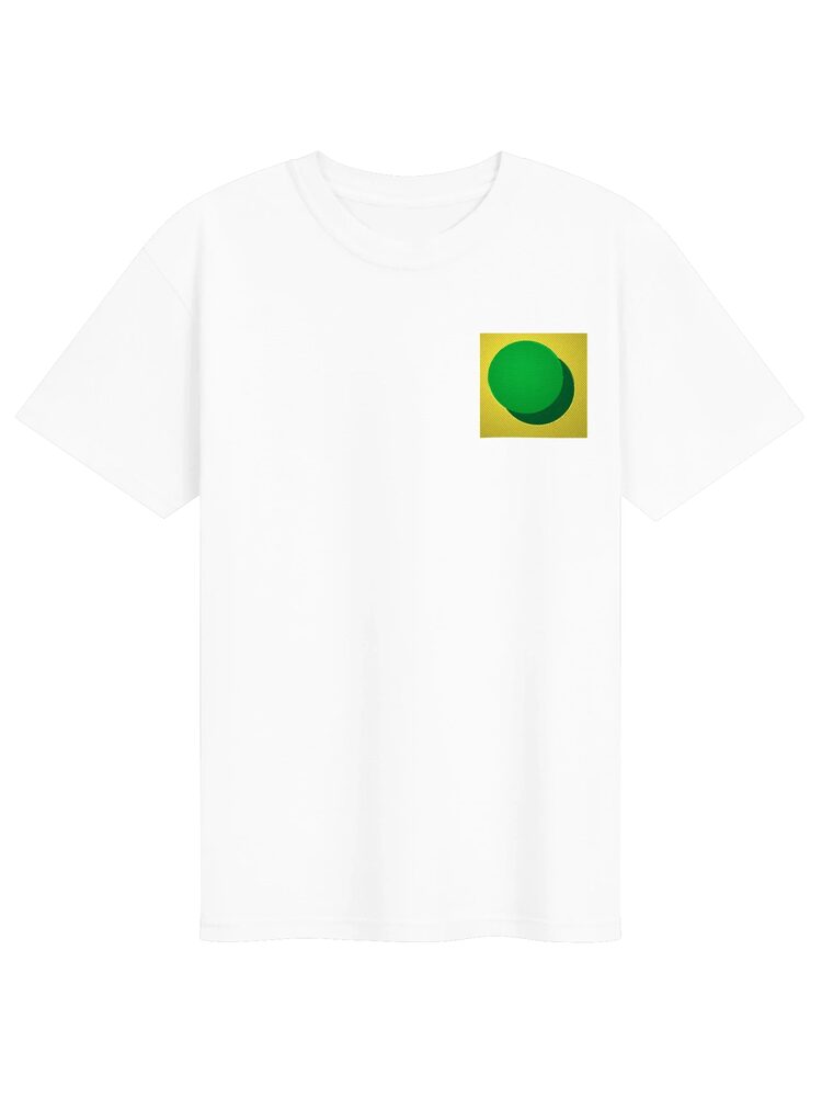 ZURC Blank Embroidered T-Shirt YELLOW + GREEN LOGO, White