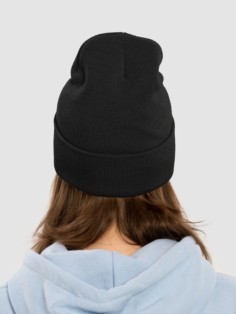 ZURC Blank WHITE + GREEN LOGO Embroidered Beanie, Black, photo 4