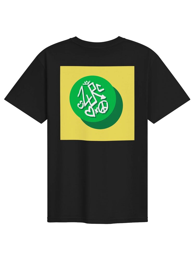 ZURC LOGO Yellow+Green Embroidered/Printed Tee, Black, photo 2